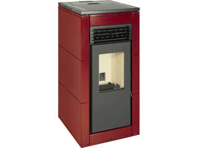 ESTUFA PELLETS FERLUX NEREA ROJO IMPERIAL