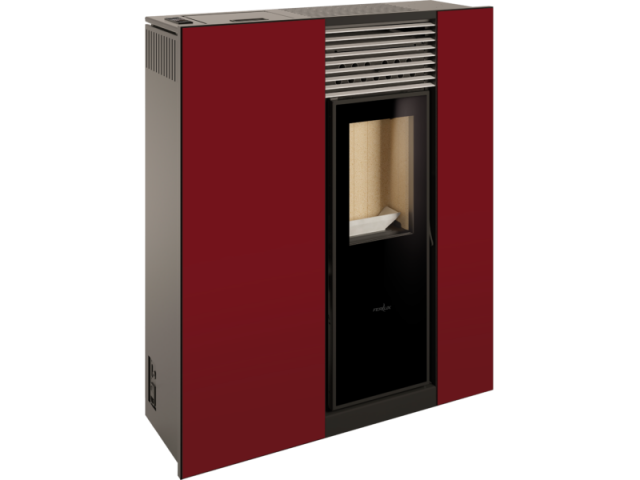 Estufa pellets Ferlux Genesis Steel Rojo imperial